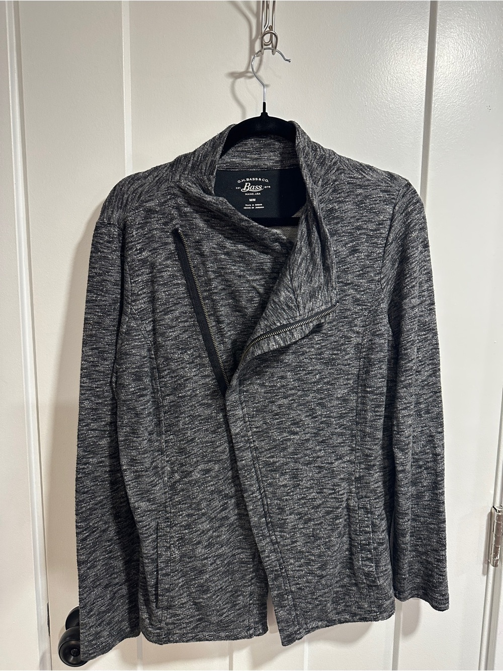 G.H. Bass & Co. Charcoal Heather Asymmetric Zip Jacket